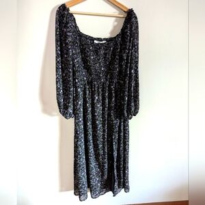 ASTR long sleeve maxi dress black floral Medium